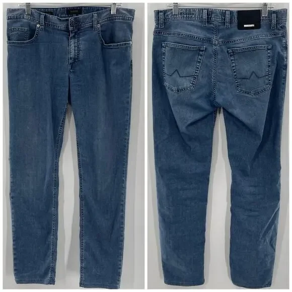 ALBERTO Luxury Pipe Regular Fit Coolmax Lightweight Jeans Size 32 Preppy Casual - Picture 1 of 15